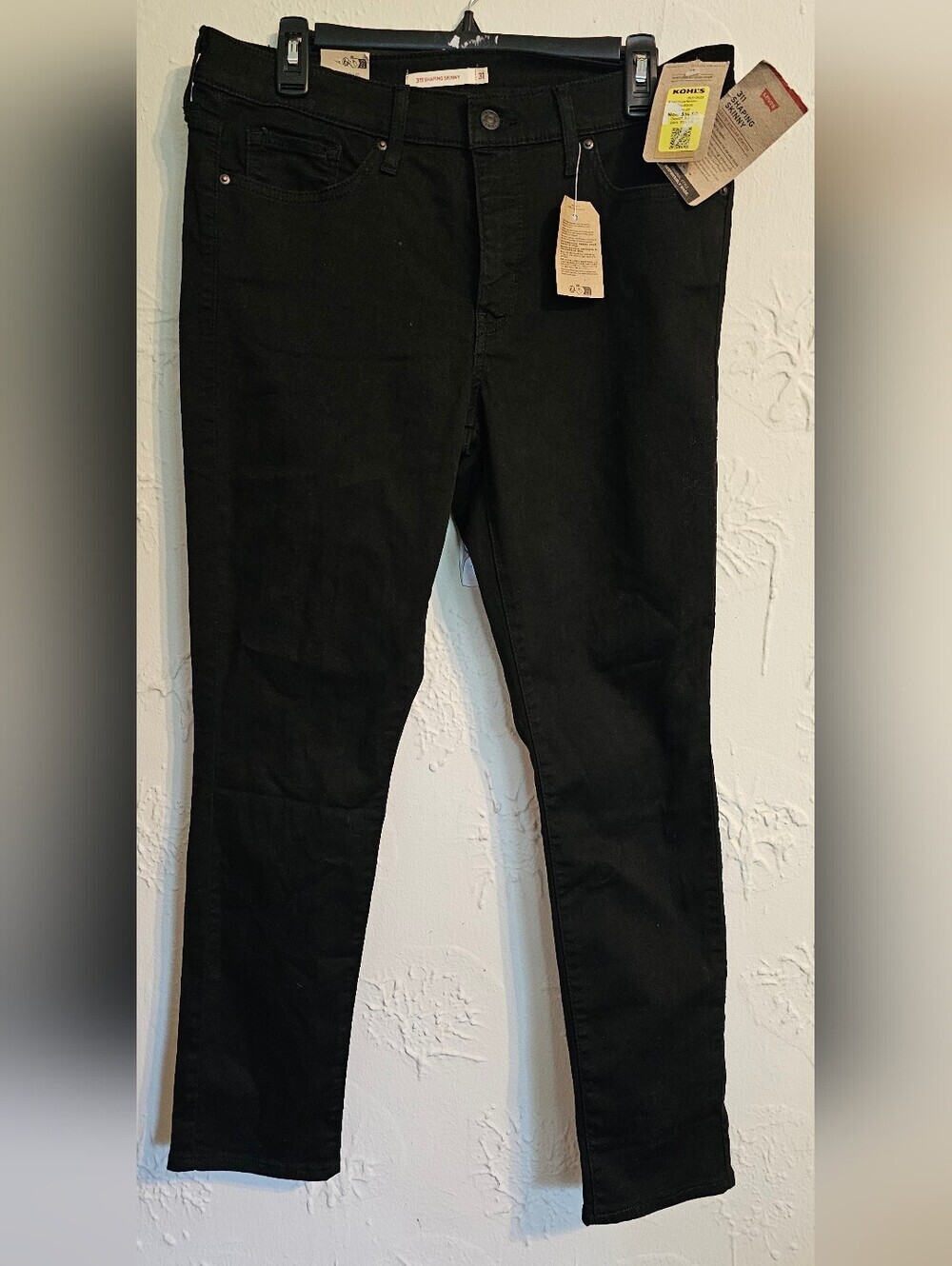 NWT Levi Strauss 311 Womens Jeans Black Skinny Leg Size 31x28